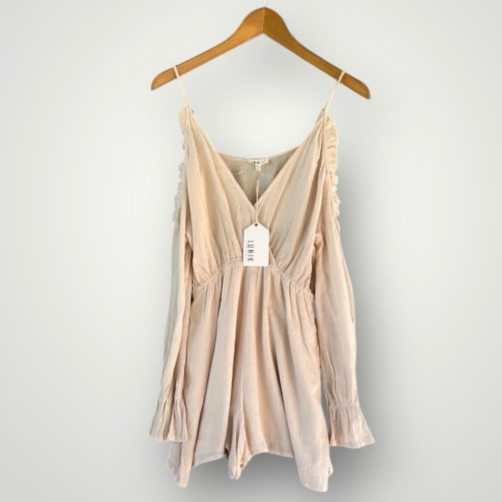 Soft Blush Cold-Shoulder Romper - Unbranded